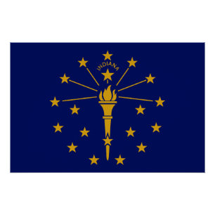 Indiana State Flag Poster