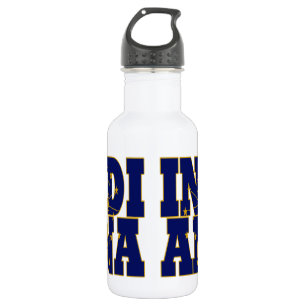 Indiana state flag text 532 ml water bottle