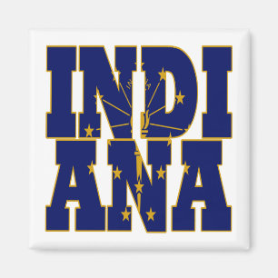 Indiana state flag text magnet