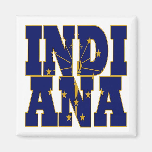 Indiana state flag text magnet (Front)