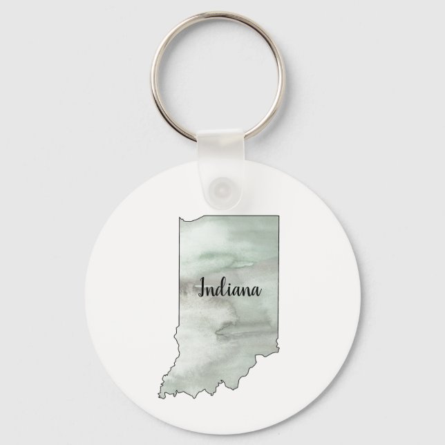 Indiana State Illustration Keychain (Front)