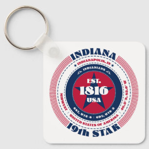 Indiana State Keychain