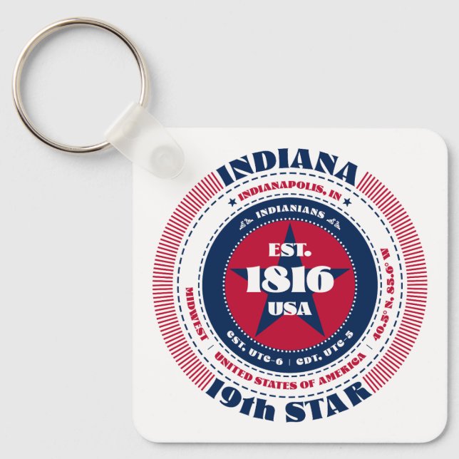 Indiana State Keychain (Front)