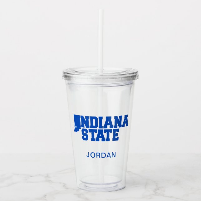 Indiana State Logo Acrylic Tumbler (Front)