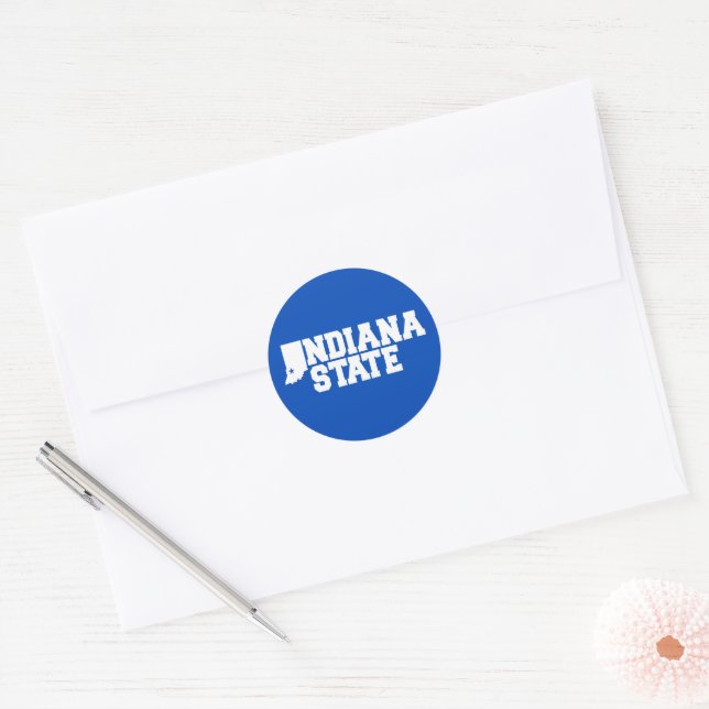 Indiana State Logo Classic Round Sticker (Envelope)
