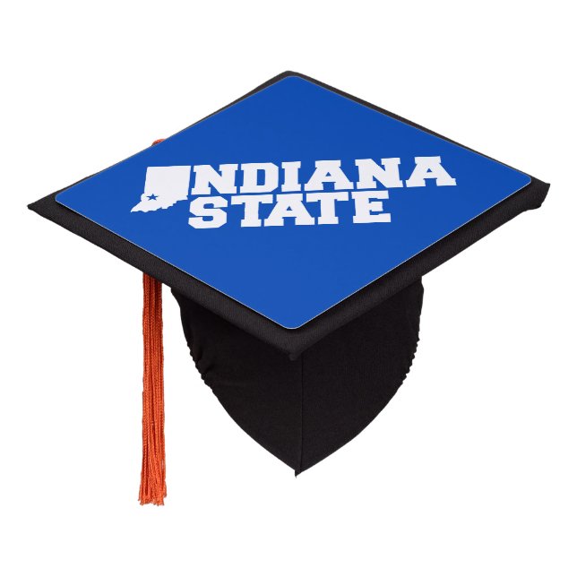 Indiana State Logo Graduation Cap Topper (Angled)