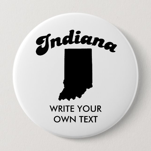 INDIANA STATE MOTTO T-SHIRT 4 INCH ROUND BUTTON (Front)