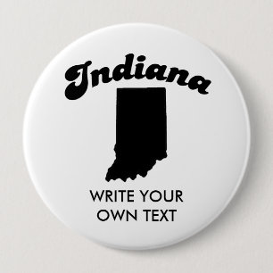 INDIANA STATE MOTTO T-SHIRT 4 INCH ROUND BUTTON