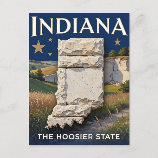 Indiana State Pride Limestone Heritage Postcard (Front)