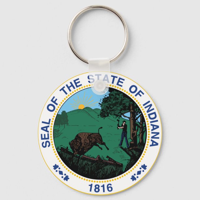 Indiana State Seal Keychain (Front)