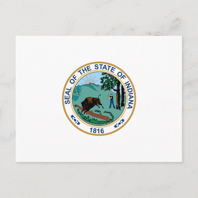 Indiana State Seal Postcard (Front)