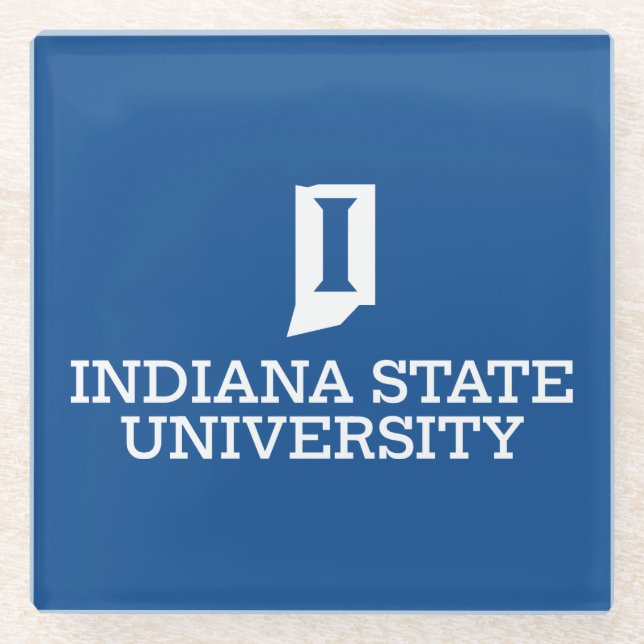 Indiana State University Glass Coaster (Front)