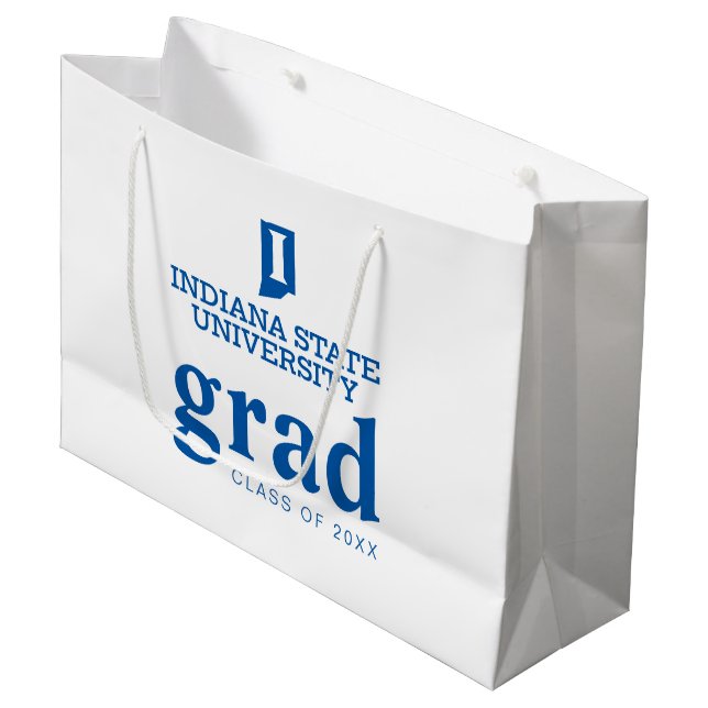 Indiana State University Graduation Large Gift Bag (Front Angled)