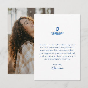 Indiana State University Graduation Thank You Card