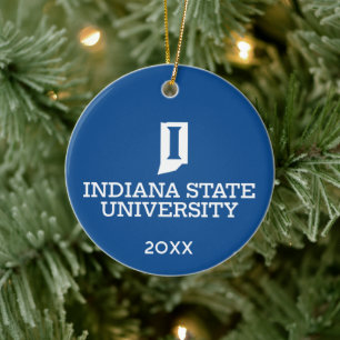 Indiana State University Holiday Ceramic Ornament
