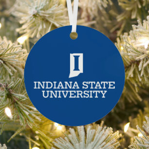 Indiana State University Holiday Metal Ornament