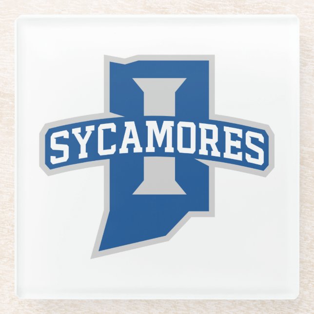Indiana State University Sycamores Glass Coaster (Front)