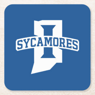 Indiana State University Sycamores Square Paper Coaster