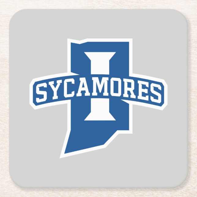 Indiana State University Sycamores Square Paper Coaster (Front)