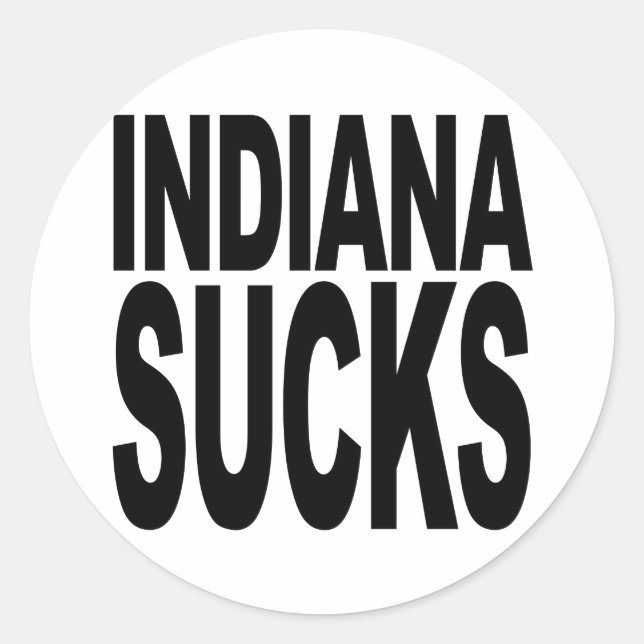 Indiana Sucks Classic Round Sticker (Front)
