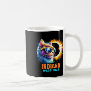 Indiana Total Solar Eclipse 2024 Cat Solar Eclipse Coffee Mug