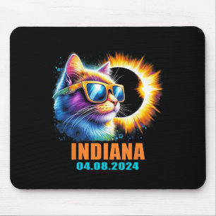 Indiana Total Solar Eclipse 2024 Cat Solar Eclipse Mouse Pad