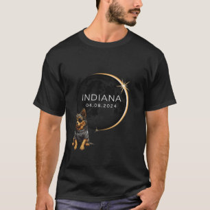 INDIANA Total Solar Eclipse 2024 Funny Dog Glasses T-Shirt