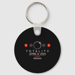 Indiana Total Solar Eclipse 2024  Keychain