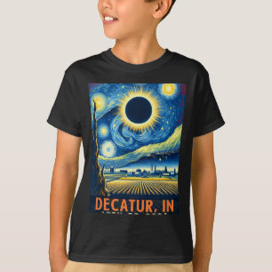 Indiana Total Solar Eclipse 2024 Starry Night  T-Shirt