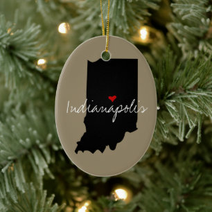 Indiana Town Ceramic Ornament