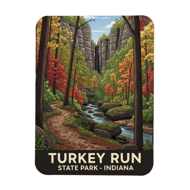 Indiana Turkey Run State Park Travel Magnet (Vertical)