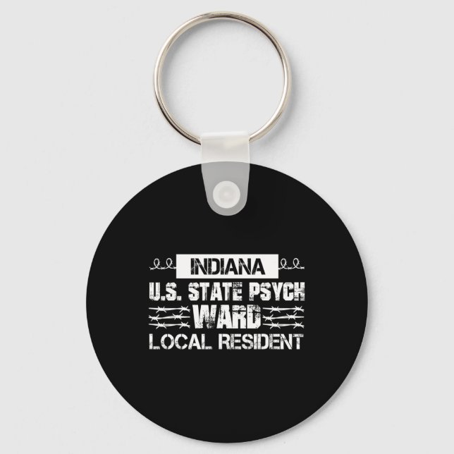 Indiana U.S. Inmate Psych Ward County State Jail H Keychain (Front)