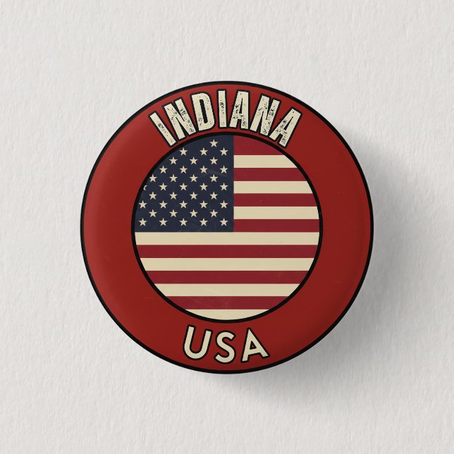 Indiana United States of America  1 Inch Round Button (Front)