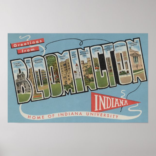 Indiana University - Large Letter Scenes Poster (Front)