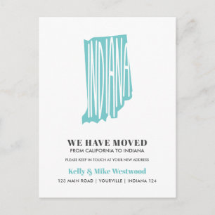 INDIANA We've moved New address New Home    Postcard