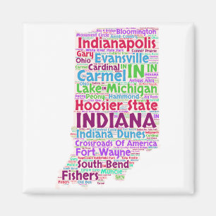 Indiana Word Cloud Magnet
