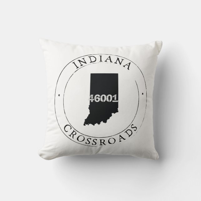 Indiana zip Code Pillow State Shape (Front)