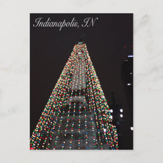 Indianapolis Circle of Lights Tree Christmas Holiday Postcard