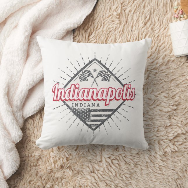 Indianapolis City Indiana United States USA Throw Pillow (Blanket)