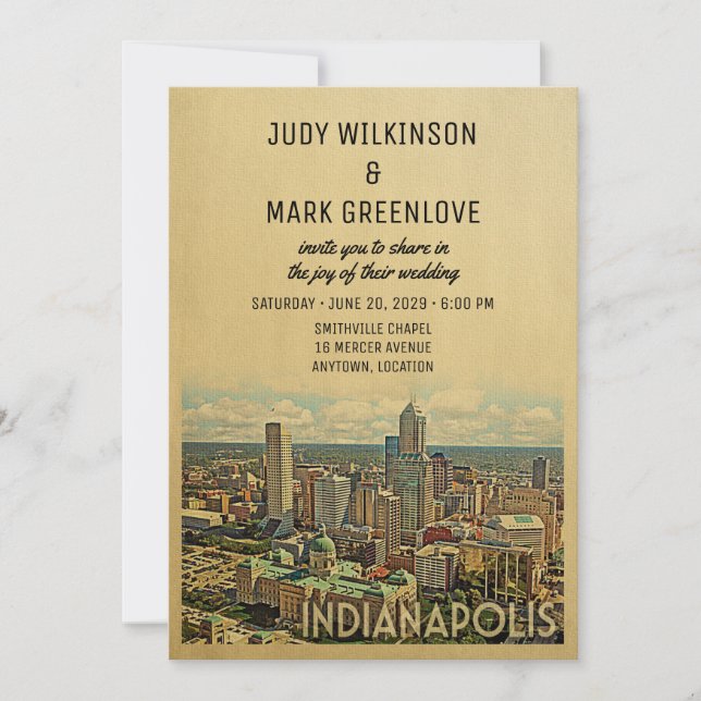 Indianapolis Faire-part de mariage Indiana (Devant)