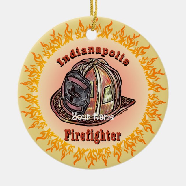 Indianapolis Firefighter ornament (Front)