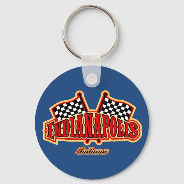 Indianapolis Flagged Keychain (Front)