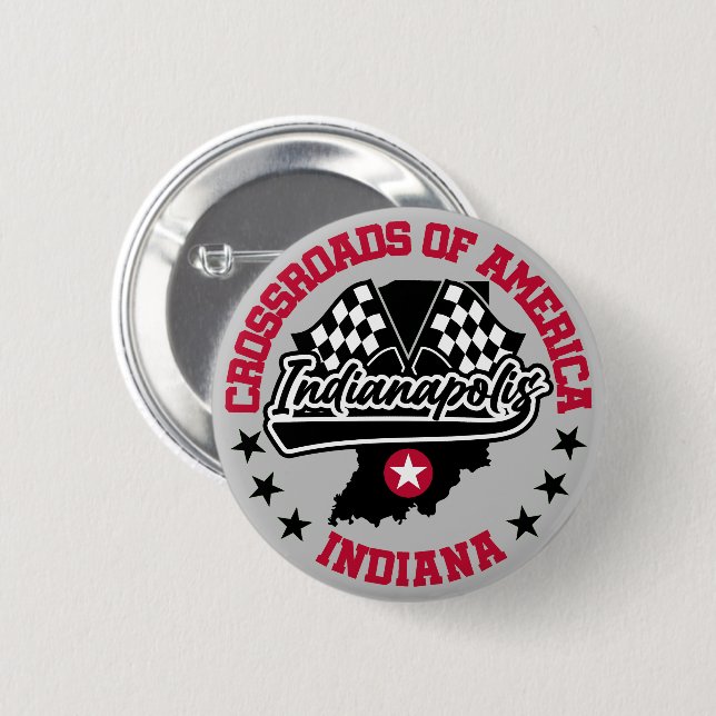 Indianapolis,Indiana 2 Inch Round Button (Front & Back)