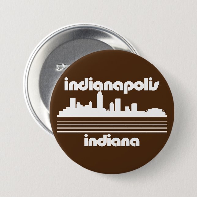 Indianapolis Indiana 3 Inch Round Button (Front & Back)