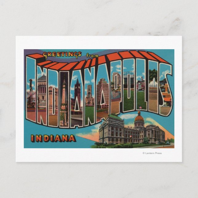 Indianapolis, Indiana (Capital Building) Postcard (Front)