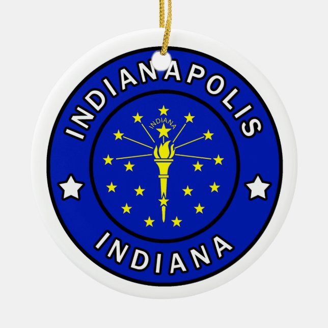 Indianapolis Indiana Ceramic Ornament (Front)