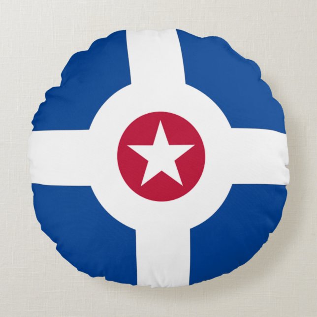 Indianapolis (Indiana) City flag Round Pillow (Front)