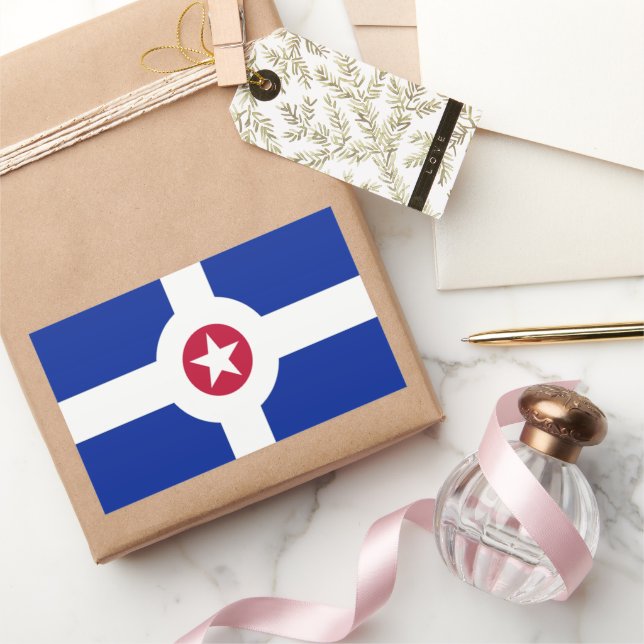 Indianapolis (Indiana) City flag Sticker (Gifting)