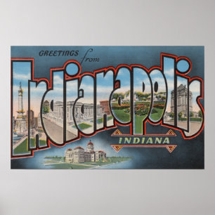 Indianapolis, Indiana - Large Letter Scenes 4 Poster
