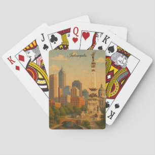 Indianapolis Indiana Skyline City Panorama Playing Cards